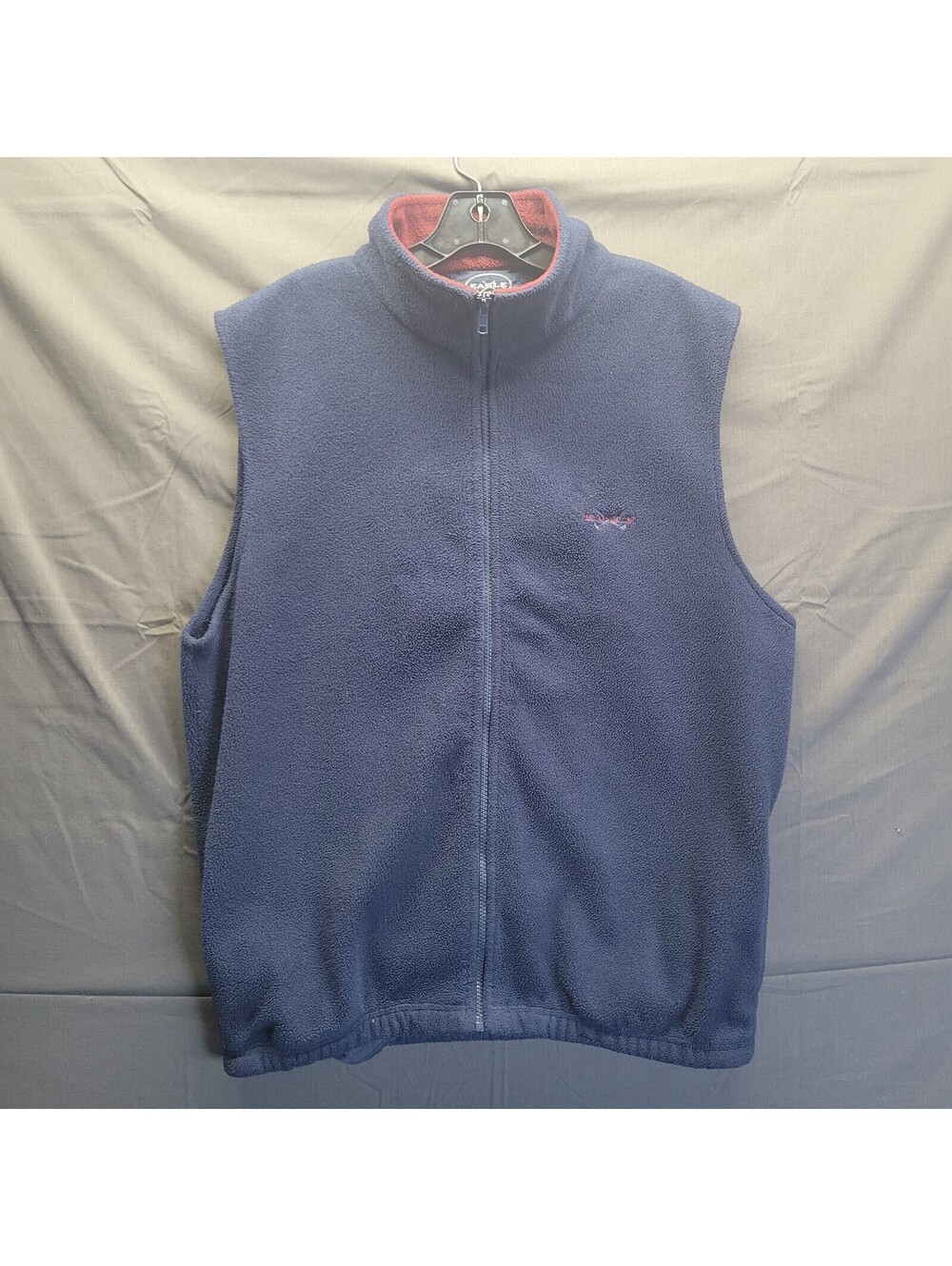 Vintage Eagle Golf Dark Navy Fleece Full-Zip Vest Sz Medium